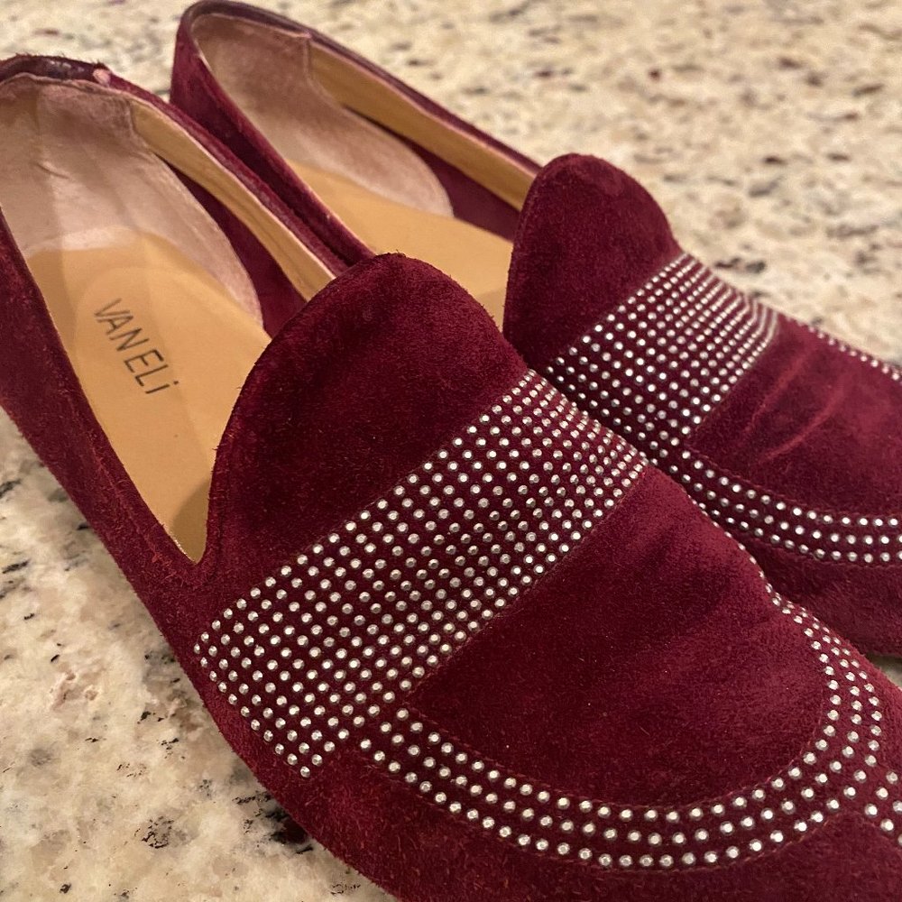 Vaneli Burgundy Suede Flats - Picture 2 of 3